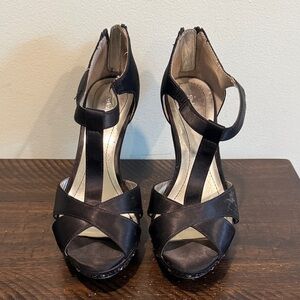 Style & Co. Black Strappy Heels decorative 4 inch heel.